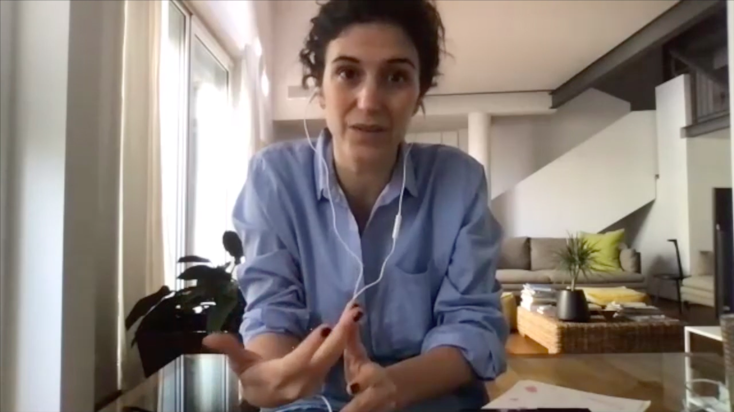 Silvia Franceschini giving an online presentation