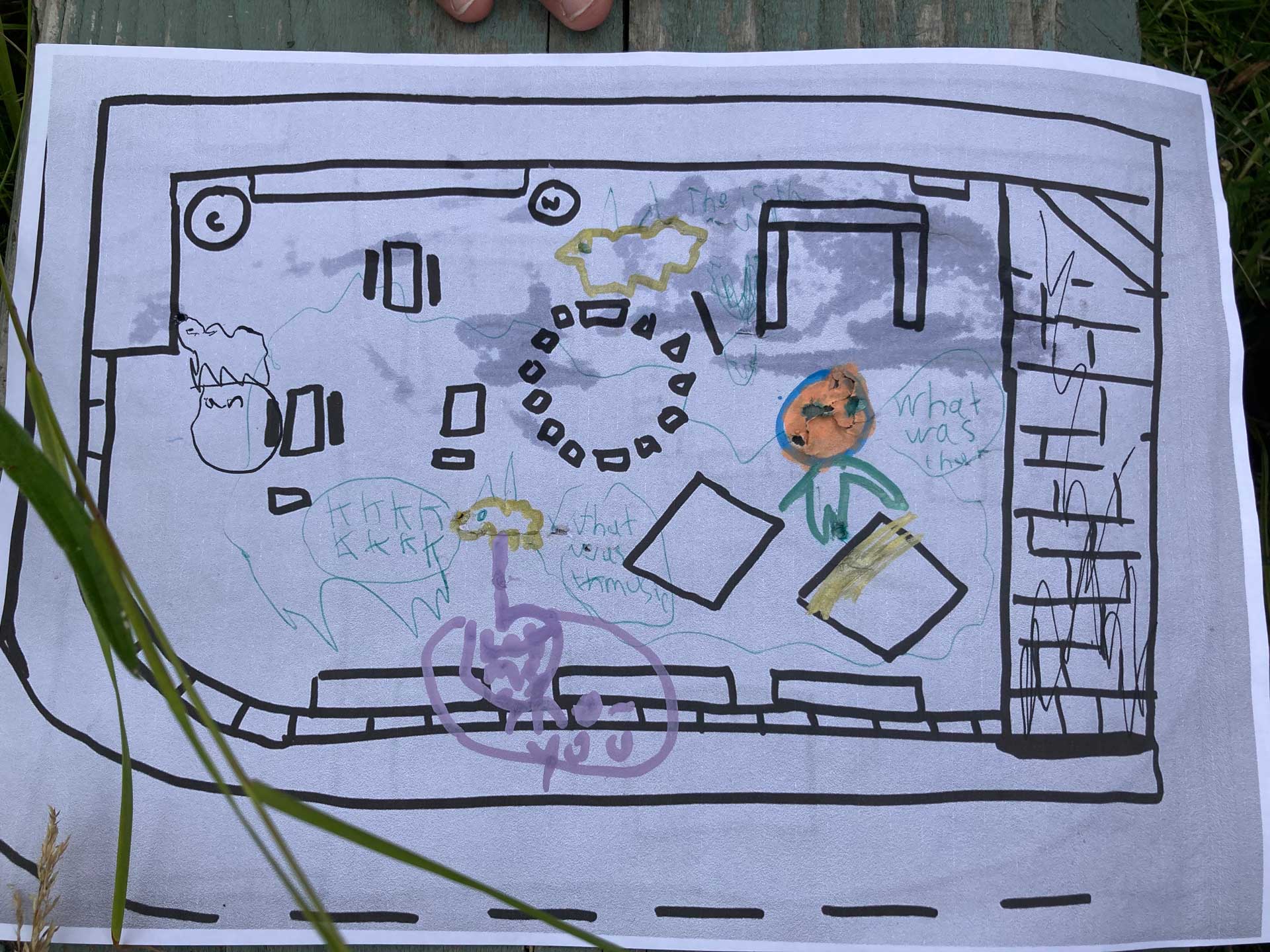 Hand-drawn plan by a child